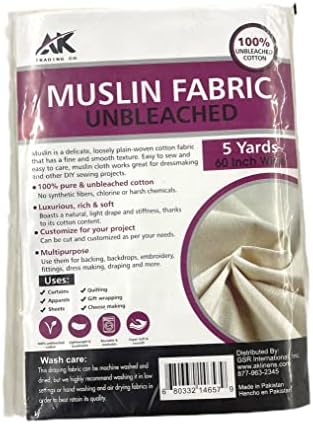 AK TRADING CO. 60" Wide Natural Muslin, 100% Cotton Fabric