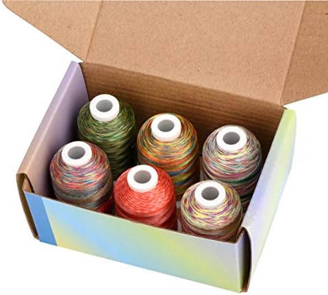 Simthread 6 Colors Polyester Variegated Embroidery Machine Thread