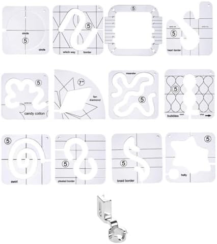 13 Pcs Acrylic Quilting Ruler Template Quilting Stencil Tool