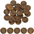 uxcell 50Pcs Wooden Buttons, 25mm(1") 4 Hole Round Wood Sewing Button