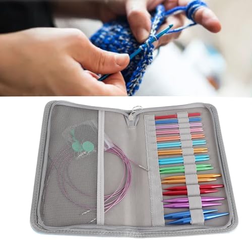 Interchangeable Circular Knitting Needle Set 3mm to 10mm, Aluminum