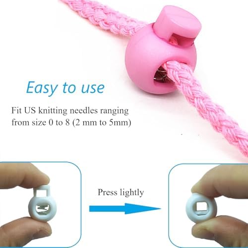 20Pcs Knitting Needle Stoppers, Needle Point Locks, Plastic Stitch