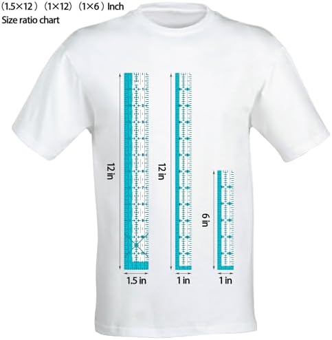 Acrylic Ruler 7 Piece Set, Non Slip Rings 50 Pieces, Quilting Rulers