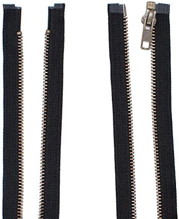 YKK®- Jacket Zippers YKK® #5 Antique Brass- Metal Teeth Separating for