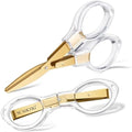 SCAIKTIG 3.8” Folding Travel Scissors Set (2 Pcs), Safety Small Mini