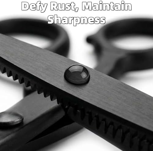 Black Titanium Coated Sewing Scissors - 8-Inch Professional Pinking