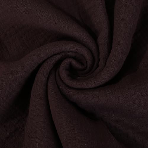 100% Cotton Double Gauze Muslin Fabric By the Yard, Crinkle Fabric