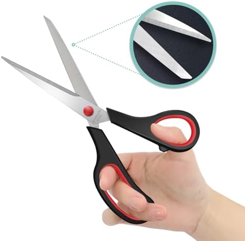6 Packs Sewing Craft Scissors Bulk,8" Multipurpose Heavy Duty Sharp