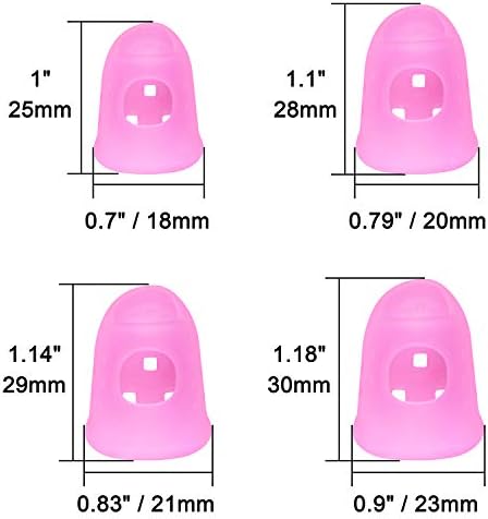 Wisdompro 16 Pcs Finger Tips, Thimble Fingertip Grips - Pink