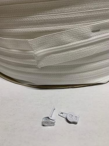 #3 White Nylon Zipper 300 Yards/Roll Free with 400 pcs Slider.