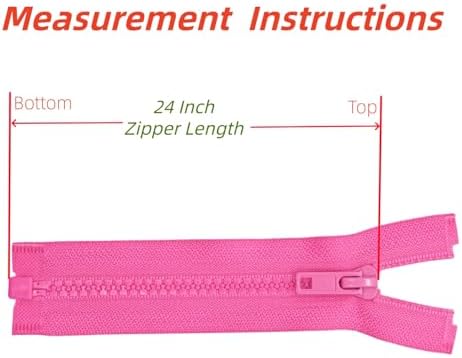 YaHoGa 2PCS 24 Inch #5 Separating Jacket Zippers Bulk for Sewing Rose