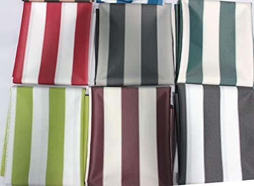 Mybecca Stripe Canvas Canvas Oxford Polyester Fabric 60" RED/White