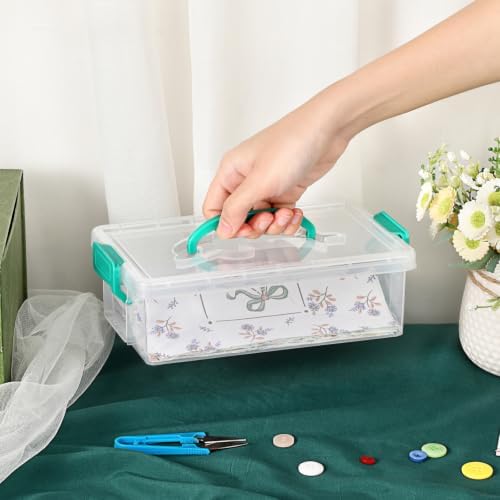 BTSKY Fabric Strip Case with Handle, Clear Fabric Organizer Box for