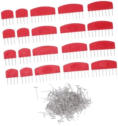 Knit Blocking Combs T Pins Kit with Non Slip Ergonomic Design Storage