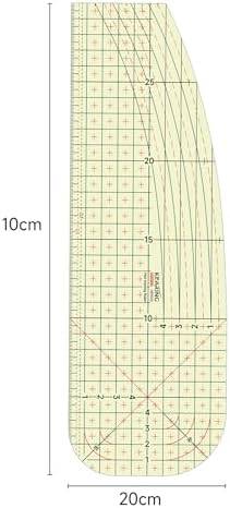 KEARING 30x10cm Metric Hot Hem Ruler - 4R 3R Resin Curved Ironing Tool