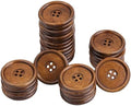 YAKA 40pcs Round Wood Buttons 4 Holes for Sewing Clothing,Sewing