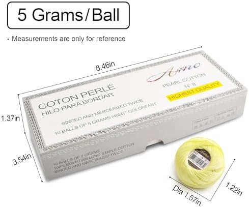 Size 8 Double Mercerized Egyptian Long Staple Cotton Pearl Thread Ball