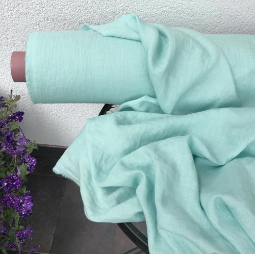 Hazelnut Brown Natural Linen Fabric by the Yard for Sewing, 185GSM