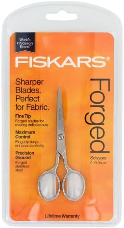 Fiskars 4" Forged Steel Embroidery Scissors for Delicate Cuts, Thread