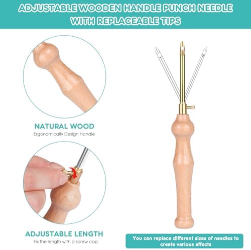 Punch Needle Kit Includes Adjustable Punch Needle Tool with