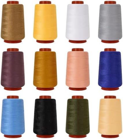12PCS Sewing Thread Kit 30wt Spools,12 Colors,Assorted Colors Each