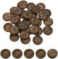 uxcell 50Pcs Wooden Buttons, 18mm(3/4") 4 Hole Round Wood Sewing