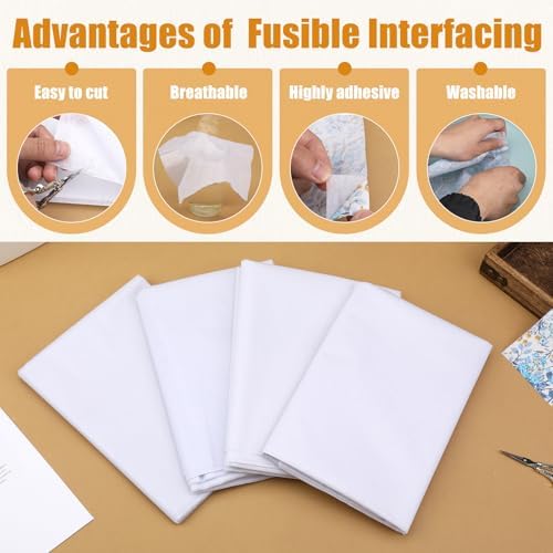 30" x 79" Lightweight Fusible Interfacing for Sewing Interfacing White