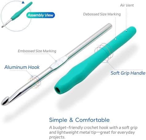 Flickzo 9PCS Crochet Hook Set, 2-6mm