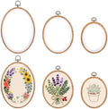3PC Oval Embroidery Hoops, Decorative Cross Stitch Hoops,Imitated Wood