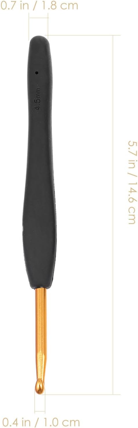 Black Crochet Hooks Set for Winter Knitting Classes, 9 Size