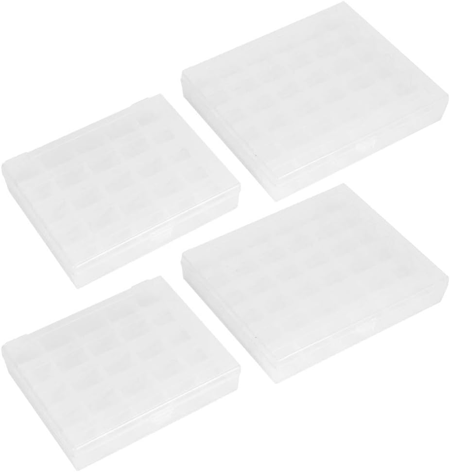 Pssopp Sewing Bobbins Storage Box, 25/36 Grids Transparent Spool Case