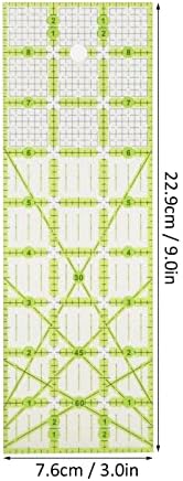 Acrylic Quilting Rulers, Pack of 3 Double-Sided Grid Templates with