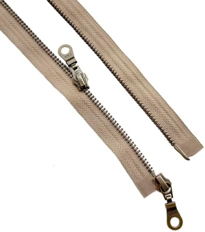 YKK #5 Antique Brass Two-Way Medium Weight Metal Jacket Zipper