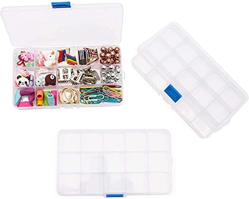 Juvale Clear Plastic Tackle Box - Adjustable 15-Compartment Bead