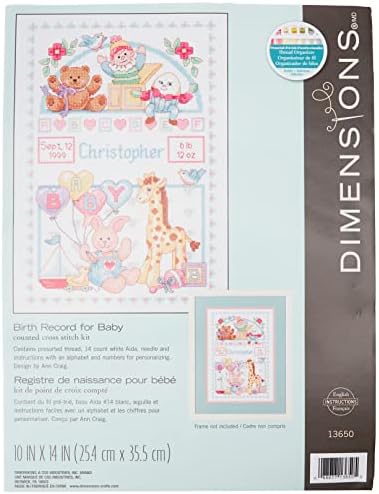 Dimensions Counted Cross Stitch Birth Record Personalized Gift