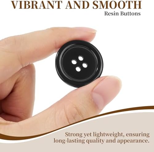 100 PCS Resin Button 4 Holes Round Craft 5 Sizes of Round Mixed
