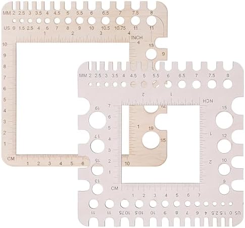 PEOVLVN 2 Pcs Crochet Gauge Measuring Tool, Crochet Stitch Counter