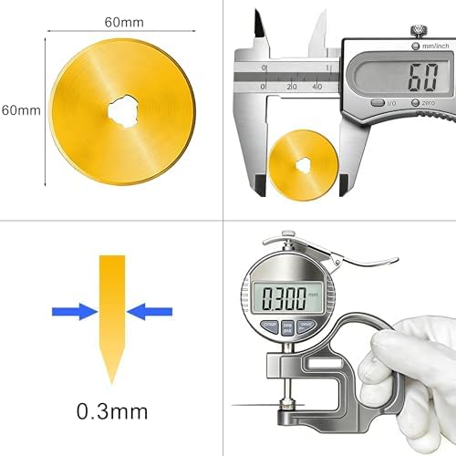 60mm Titanium Rotary Cutter Blades 10 Pack Replacement Rotary Blades