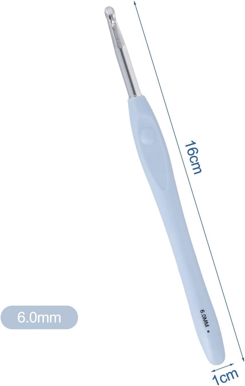 Ergonomic Crochet Hook Set Soft Grip Aluminum Needles