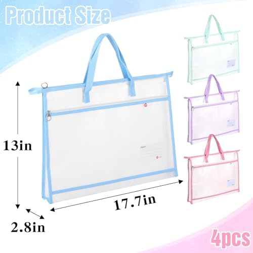 4 Pcs A3 Project Bags for Quilting