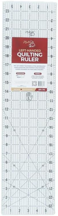 Madam Sew Left-Handed Quilting Ruler 6 x 24 Inch – Non Slip Acrylic