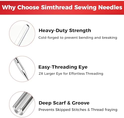Simthread Topstitch Embroidery Sewing Machine Needles 90/14 Nm 90, 130