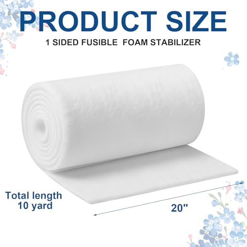 Pangda 20" x 10 Yds Single-Sided Fusible Foam Stabilizer 1 Sided