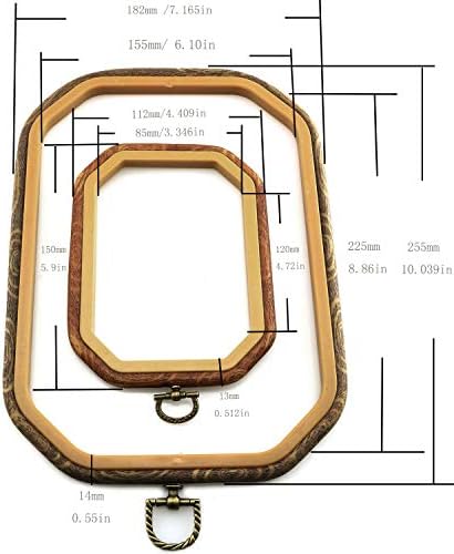 Longdex Embroidery Hoop 18x26cm Octangle Bulk Imitated Wood Cross
