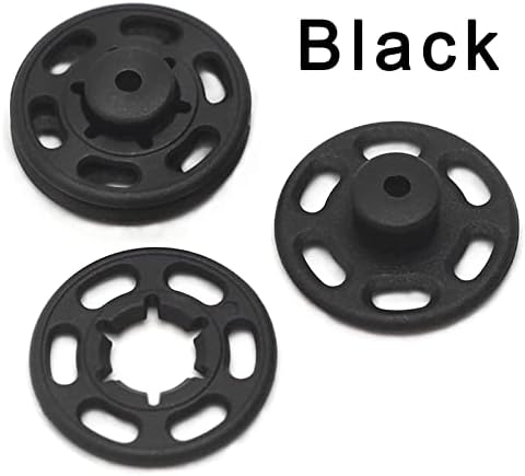 Betoplin 60 Sets Plastic Snap Fasteners, Black Sew on Snaps Buttons