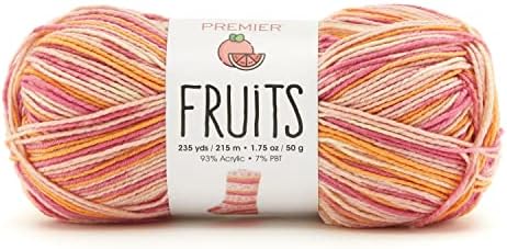 Premier Yarns Fruits Yarn, Acrylic Sock Weight Yarn for Crocheting and