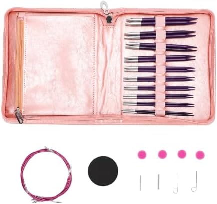 Zopsc 10 Pairs Interchangeable Circular Needles 3.0mm to 6.5mm