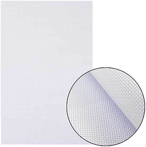 Similane 6pcs Aida Cloth 14 Count Cross Stitch Fabric,White,12 by