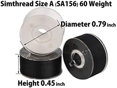 Simthread 25pcs 15White+10Black Prewound Bobbin Thread Size A Class 15