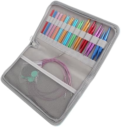 Circular Knitting Needle Set, Interchangeable Metal 3-10mm 26-Piece